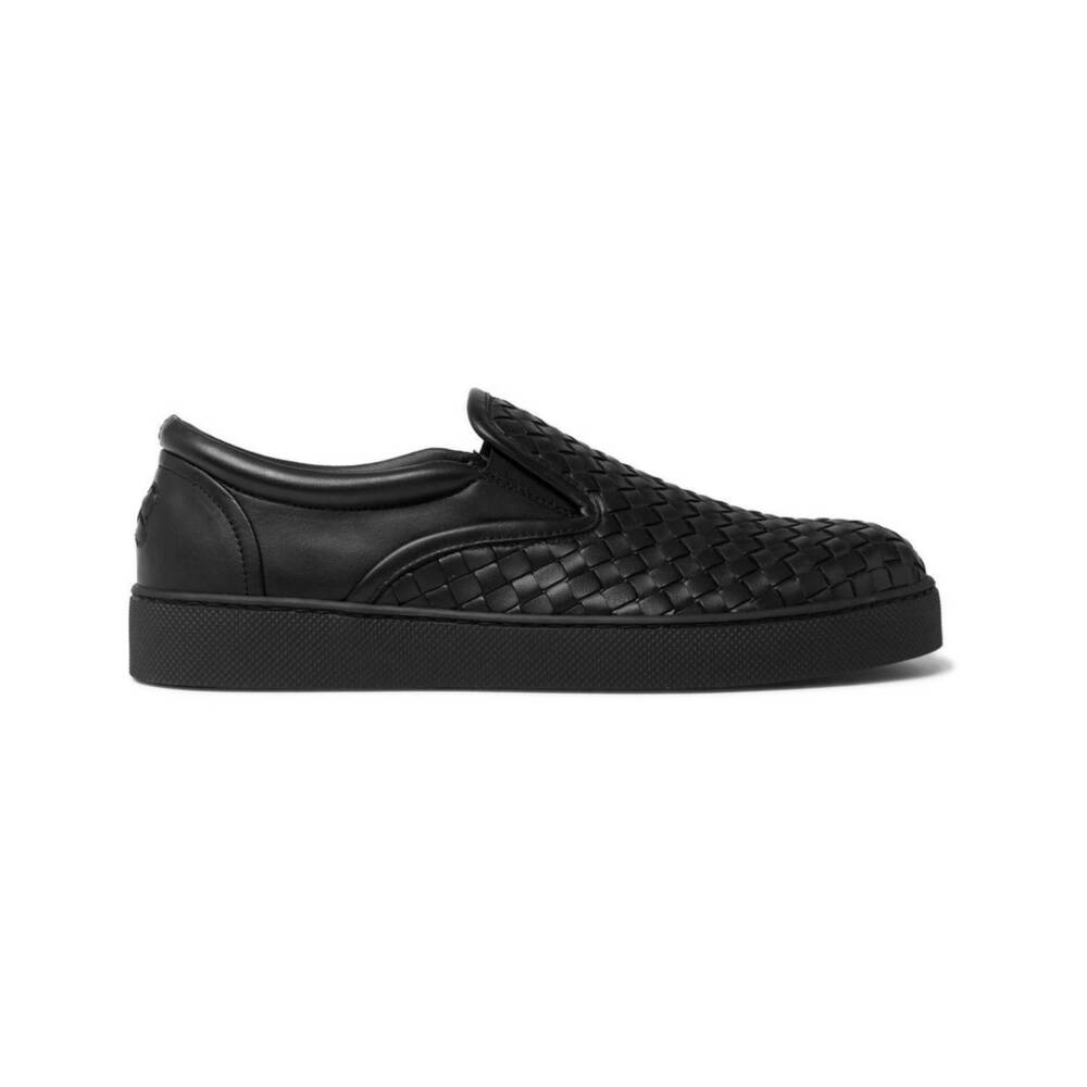 NEW BOTTEGA VENETA unisex - intrecciato leather dodger sneakers in black